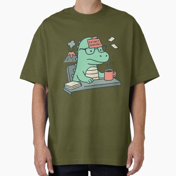 Vista previa del artículo con la obra «Plazos extintos: camiseta humorística de dinosaurios de oficina», diseñado y vendido por elitedigitstore.