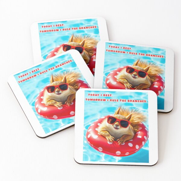 Item preview, Relaxed Squirrel Floating Art – Rest Today, Rule Tomorrow designed and sold by diaza.