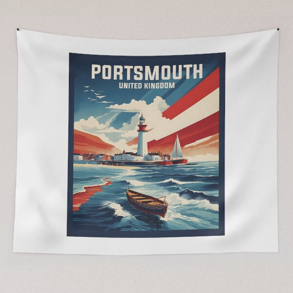 Item preview, Portsmouth United Kingdom Vintage Travel Tourism  designed and sold by TravelersGems.