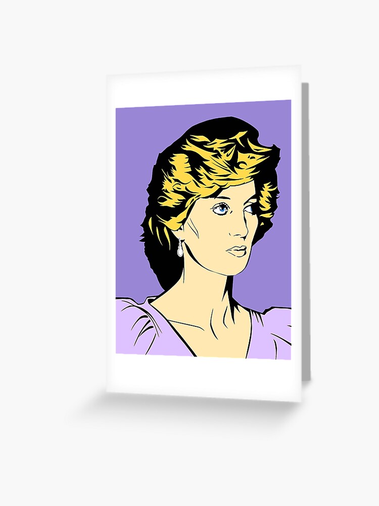 Princess Diana Queen Of Hearts Greeting Card By Richackoon Redbubble