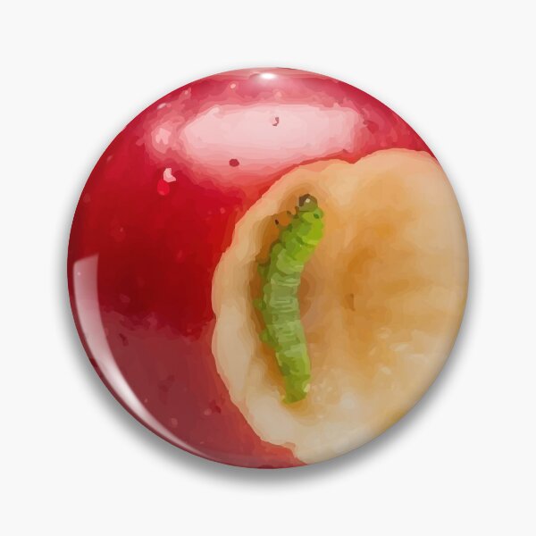 Item preview, Bitten Apple with Green Worm designed and sold by Dailyprintstyle.
