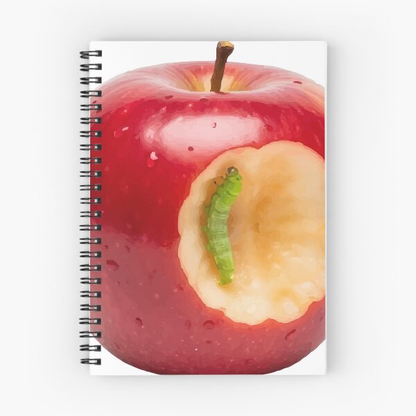 Item preview, Bitten Apple with Green Worm designed and sold by Dailyprintstyle.