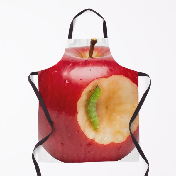 Item preview, Bitten Apple with Green Worm designed and sold by Dailyprintstyle.