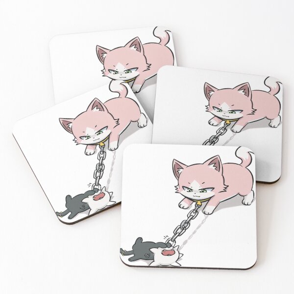 Item preview, Funny Chained Cat Duo – Dominant Pink Kitty & Dramatic Black Cat Design designed and sold by veinmerch.