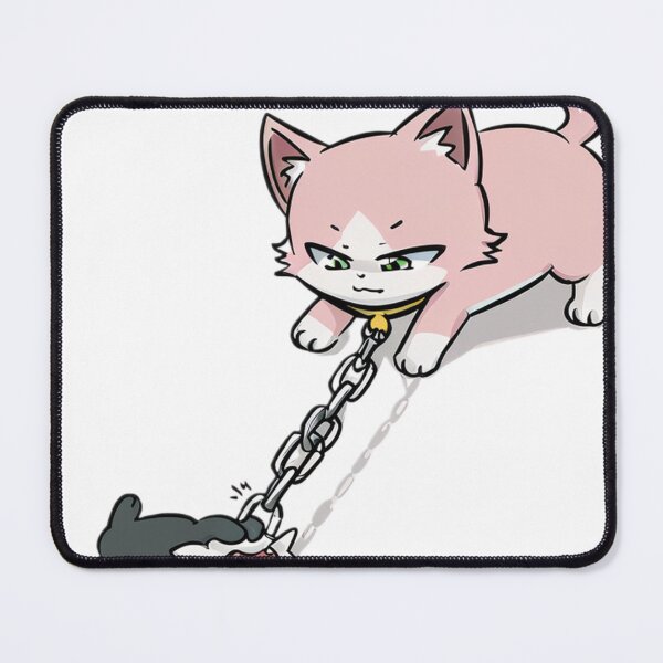 Item preview, Funny Chained Cat Duo – Dominant Pink Kitty & Dramatic Black Cat Design designed and sold by veinmerch.