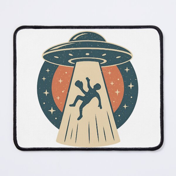 Item preview, Vintage UFO Abduction – Retro Alien Sci-Fi Illustration designed and sold by Pixcelcosmic.