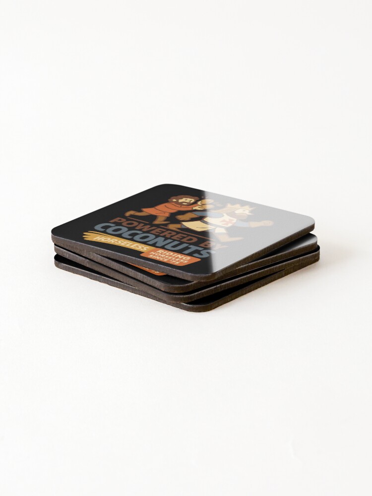 Thumbnail 4 of 5, Coasters (Set of 4), Powered by coconuts - Riding Horseless designed and sold by Random-Reality.