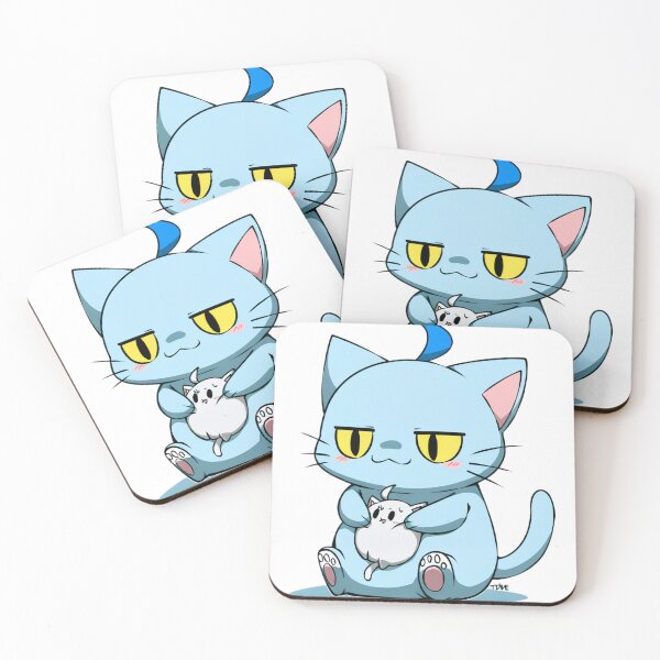 Item preview, Chubby Blue Cat Hugging Tiny White Kitty – Cute Anime Cat Duo designed and sold by veinmerch.