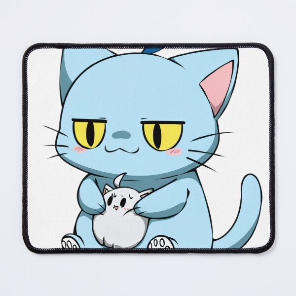 Item preview, Chubby Blue Cat Hugging Tiny White Kitty – Cute Anime Cat Duo designed and sold by veinmerch.