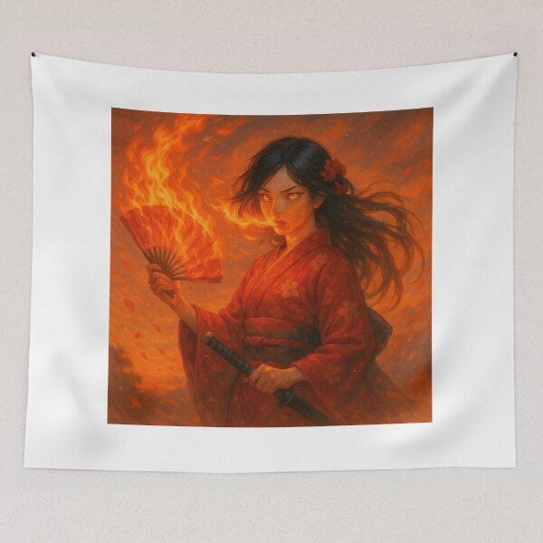 Item preview, Fire Bloom – The Blazing Geisha (Original Character) designed and sold by Treyyu.