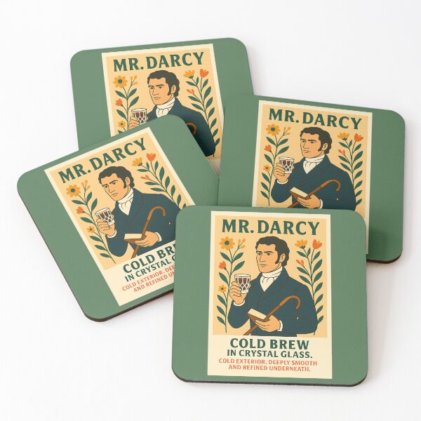 Item preview, Mr. Darcy as Cold Brew – Pride & Prejudice Literary Coffee Poster designed and sold by GlitchBaby.