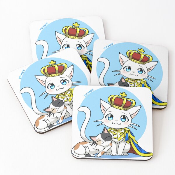 Item preview, Royal Anime Cat King and Loyal Calico Companion – Cute Regal Cat Art designed and sold by veinmerch.