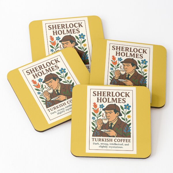 Item preview, Sherlock Holmes as Turkish Coffee – Mystery Lover’s Literary Poster designed and sold by GlitchBaby.