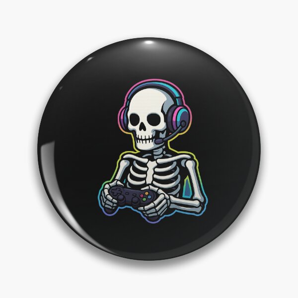 Item preview, Skeleton Gamer with Headphones and Controller | Cool Gaming Skeleton Art designed and sold by ColorSplash123.
