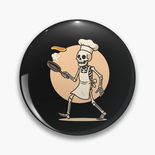Item preview, Skeleton Chef Flipping Pancakes | Funny Cooking Skeleton Design designed and sold by ColorSplash123.
