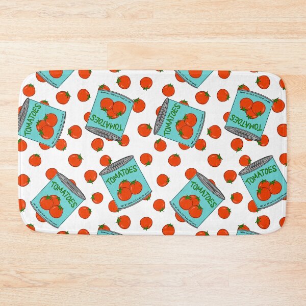 Artikelvorschau, Dose Tomaten mit Tomaten-Hintergrund auf weißem Klein entworfen und verkauft von MBeesShop.