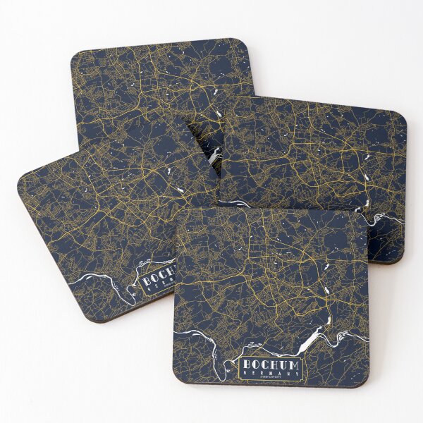 Item preview, Bochum City Map of Germany - Gold Art Deco designed and sold by deMAP.