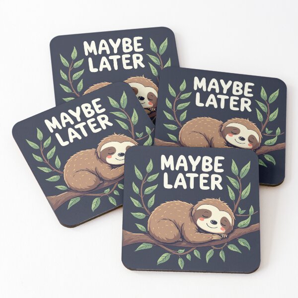 Item preview, Lazy sloth sleeping – Maybe later designed and sold by Danh Style.