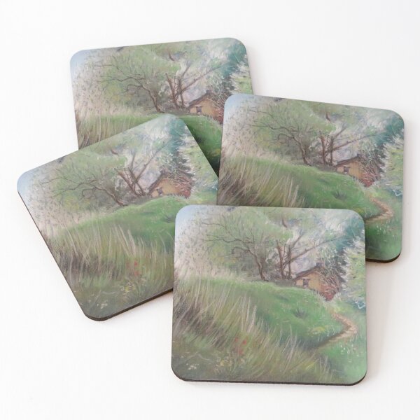 Item preview, A warm welcome awaits - path cottage flowers trees designed and sold by LittleLiz.