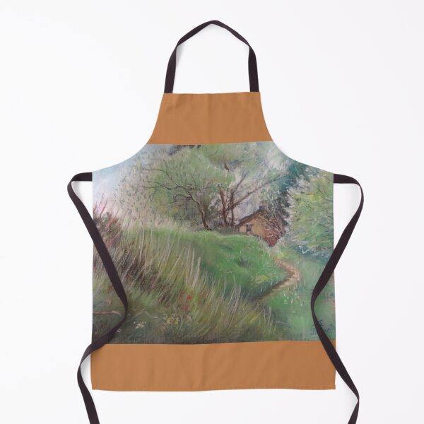 Item preview, A warm welcome awaits - path cottage flowers trees designed and sold by LittleLiz.