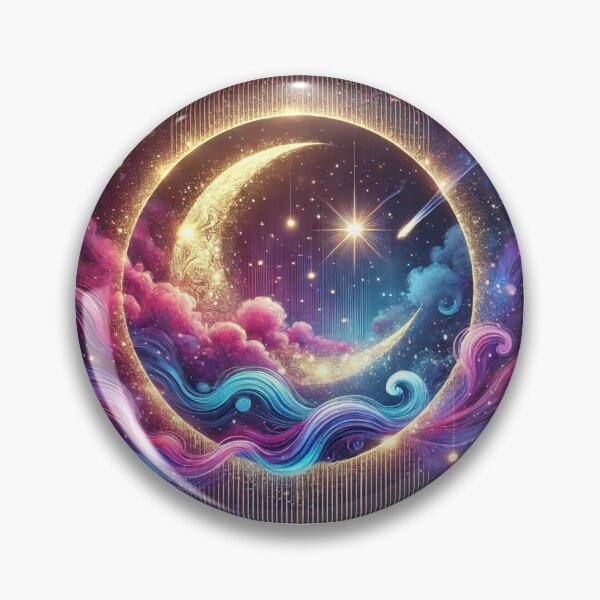 Item preview, celestial-themed artwork featuring a glowing crescent moon designed and sold by OandSDesigns23.