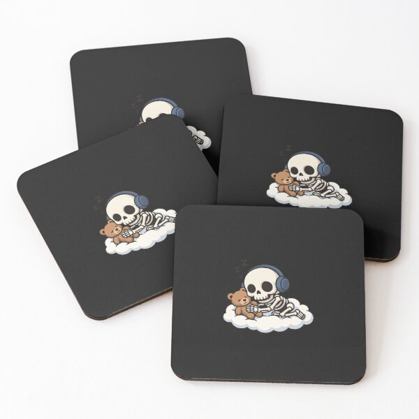 Item preview, Skeleton Sleeping on a Cloud with Teddy Bear | Cute & Ironic Skeleton Art designed and sold by ColorSplash123.