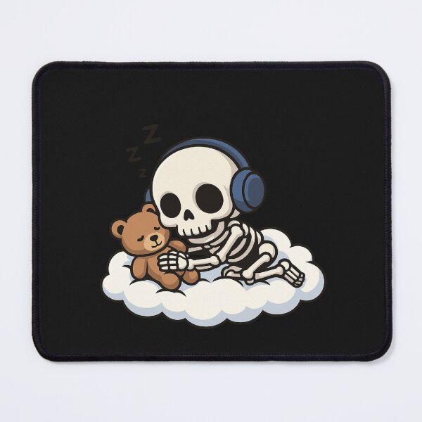 Item preview, Skeleton Sleeping on a Cloud with Teddy Bear | Cute & Ironic Skeleton Art designed and sold by ColorSplash123.