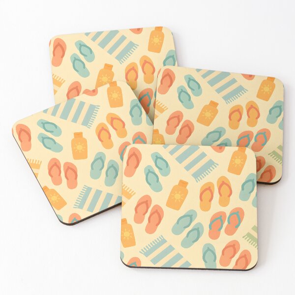 Item preview, Beach Essentials Pattern – Orange Aqua Yellow Sand designed and sold by SassyArtistry.