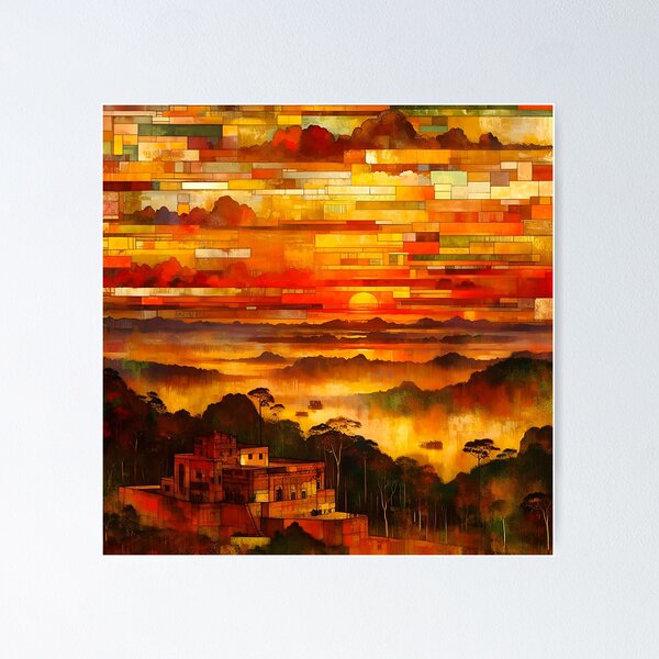 Item preview, Jungle Sun, Sacred Light | Amazon Sunrise Wall designed and sold by Stoneflower-Art.