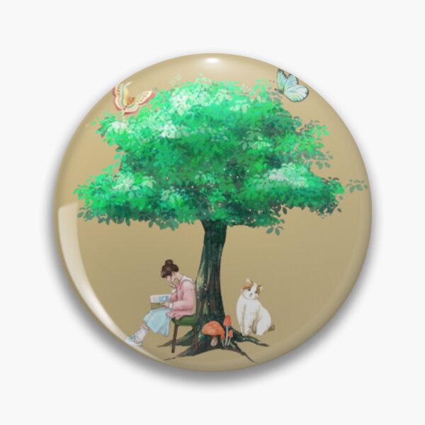 Item preview, Whimsical Nature Storybook Illustration , Reading Under the Whispering Tree . designed and sold by  StickAndStyle .
