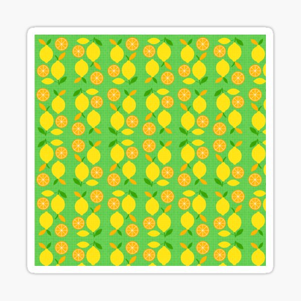 Item preview, Citrus Geometry – Lemons and Oranges on Green Grid designed and sold by Asbiell.