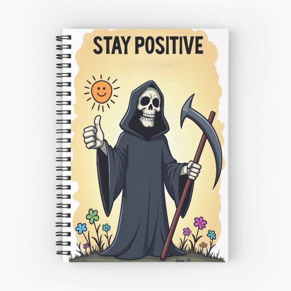 Item preview, Stay Positive Grim Reaper designed and sold by IPreferGasoline.