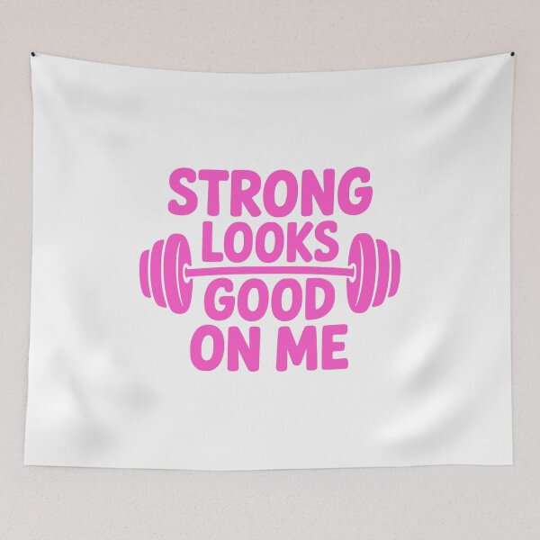Item preview, Strong Looks Good On Me! Pink Gym Girl designed and sold by PMCreative.