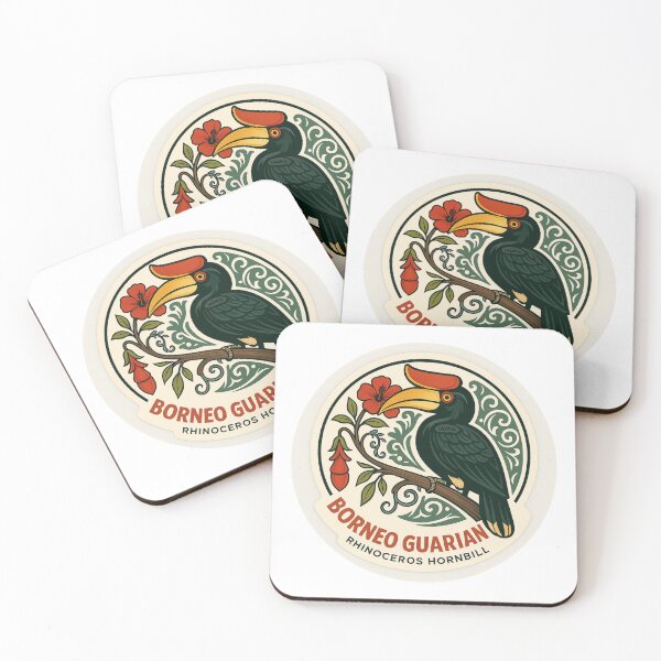 Item preview, Borneo Guardian – Rhinoceros Hornbill Sticker designed and sold by Design by Miiaarts.
