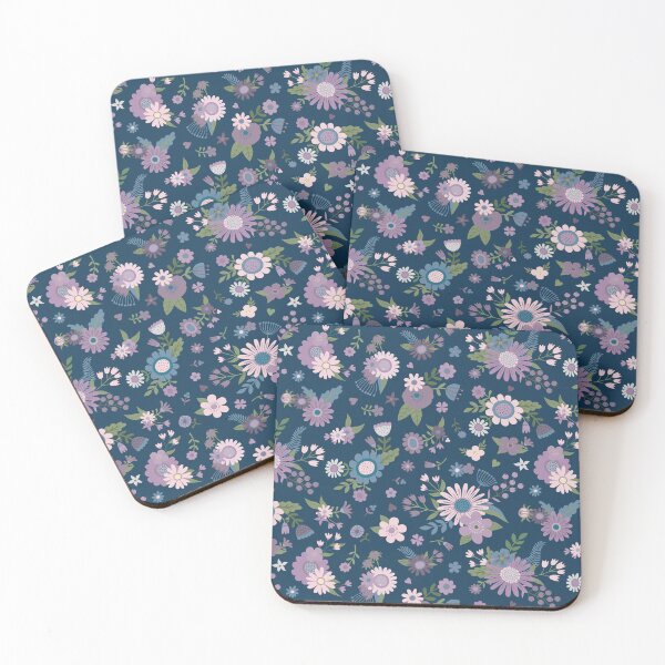 Item preview, Pretty Spring bouquets - pink and mauve pattern on navy by Cecca Designs designed and sold by Cecca-Designs.