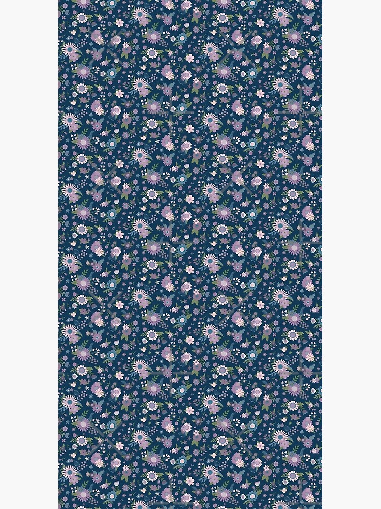 Thumbnail 3 of 3, Duffle Bag, Pretty Spring bouquets - pink and mauve pattern on navy by Cecca Designs designed and sold by Cecca-Designs.