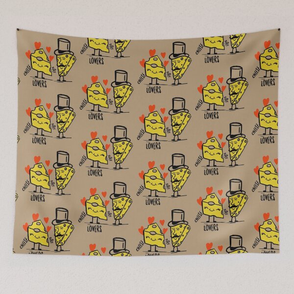 Item preview, Whimsical Cheese Lovers Couple Art . designed and sold by  StickAndStyle .