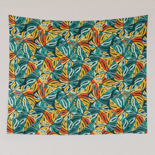 Item preview, "Tropical Monstera Leaf Pattern" . Vibrant Abstract Tropical Jungle Pattern . designed and sold by  StickAndStyle .