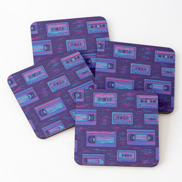 Artikelvorschau, Vaporwave-Kassettenmuster – Lila Neon Glitch entworfen und verkauft von SassyArtistry.