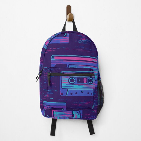 Artikelvorschau, Vaporwave-Kassettenmuster – Lila Neon Glitch entworfen und verkauft von SassyArtistry.