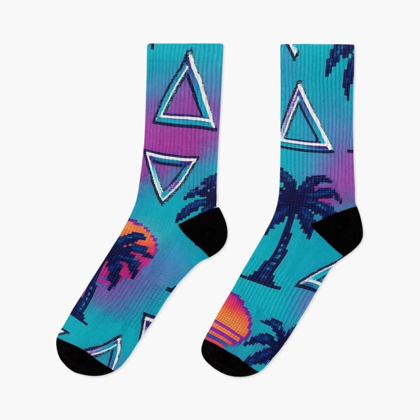 Artikelvorschau, Vaporwave-Palmenmuster – Neon-Sonnenuntergang-Ästhetik entworfen und verkauft von SassyArtistry.