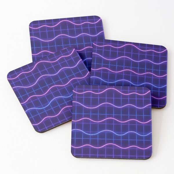 Item preview,  Neon Wave Grid Pattern – Blue Pink Synth Aesthetic designed and sold by SassyArtistry.