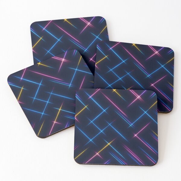 Item preview,  Neon Diagonal Light Grid – Pink Blue Yellow Glow designed and sold by SassyArtistry.