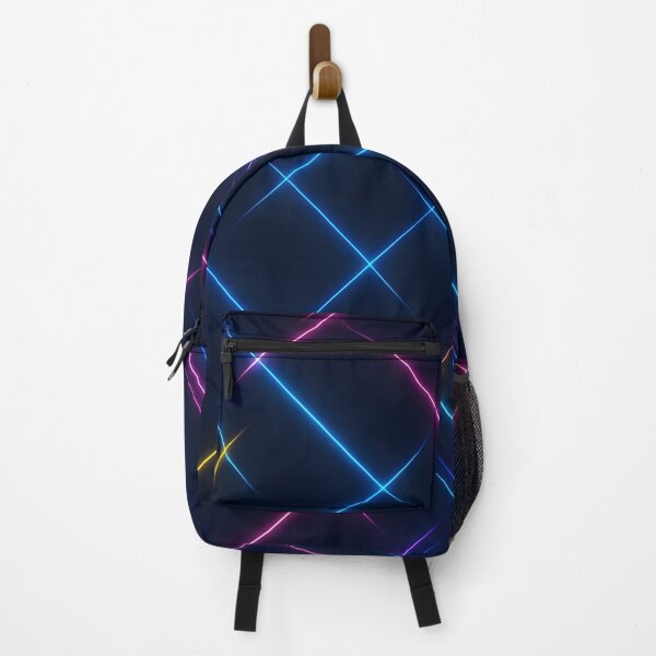 Item preview, Neon Diagonal Light Grid – Pink Blue Yellow Glow designed and sold by SassyArtistry.