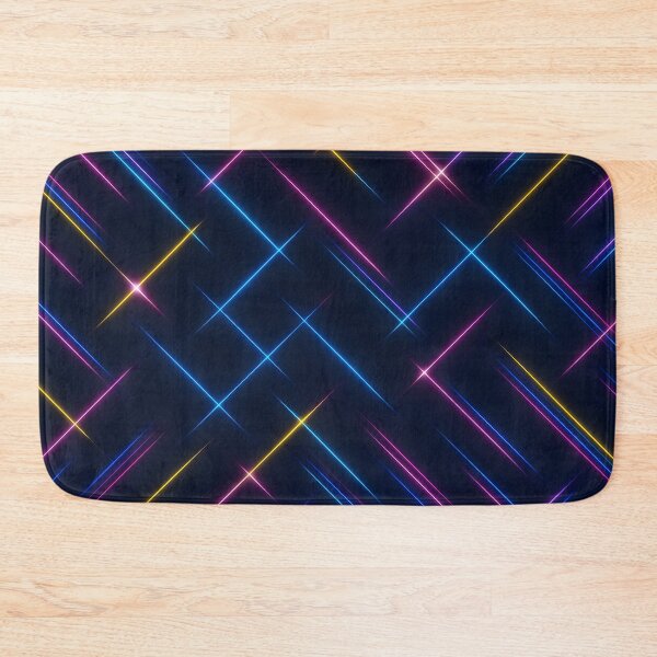 Item preview,  Neon Diagonal Light Grid – Pink Blue Yellow Glow designed and sold by SassyArtistry.