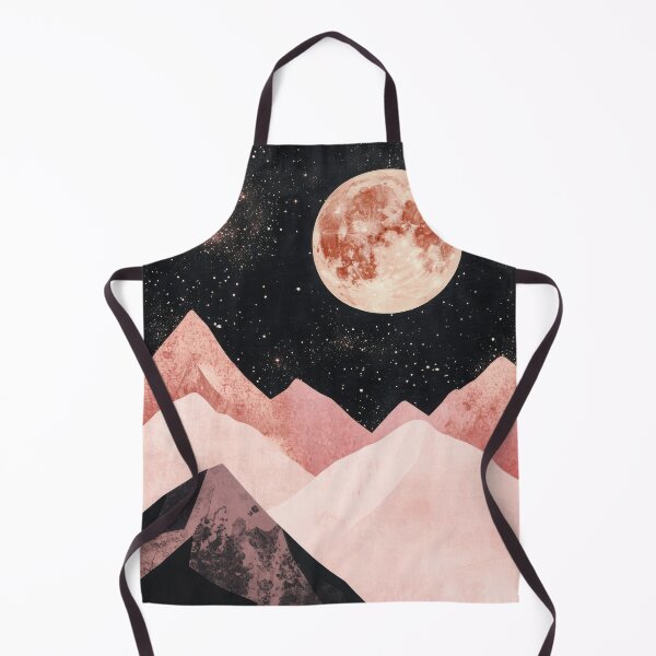 Item preview, Watercolor mountains & full moon at night designed and sold by ArtHouseNiklas.