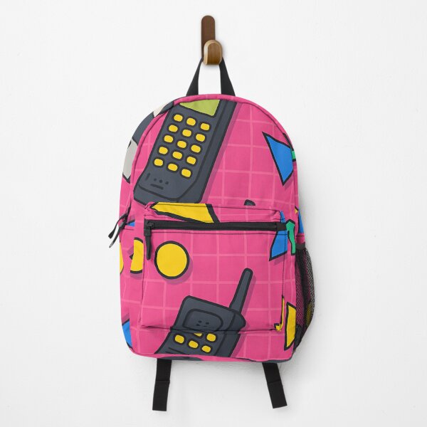 Item preview, Retro Memphis Pattern – Pink Background with Phones and Disks designed and sold by SassyArtistry.