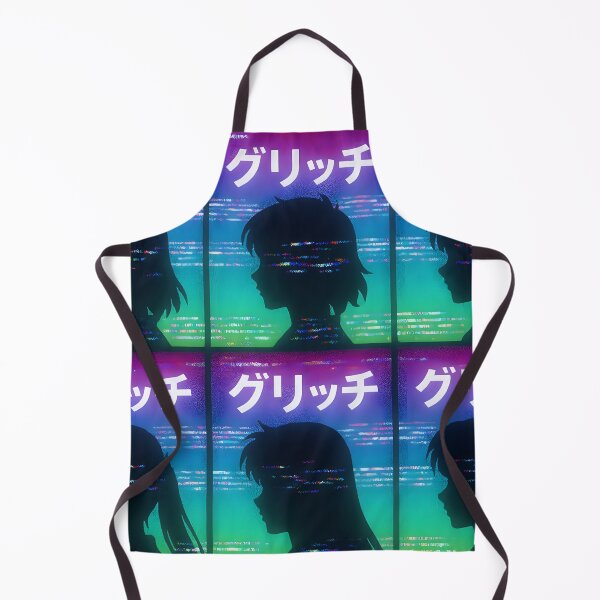 Artikelvorschau, Glitch Vaporwave Silhouette Muster mit japanischem Text entworfen und verkauft von SassyArtistry.