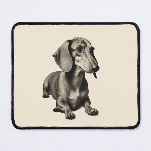Item preview, "Stylized Dachshund: Elegance in Monochrome" designed and sold by Artisticanvas.
