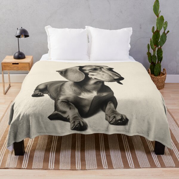 Item preview, "Stylized Dachshund: Elegance in Monochrome" designed and sold by Artisticanvas.